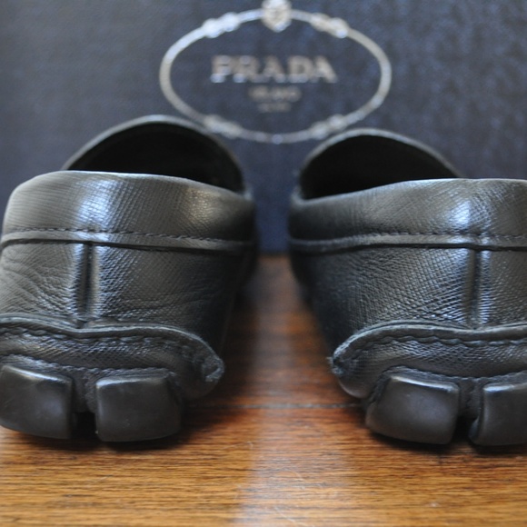 Prada Driving Loafers. Black Calfskin Leather main image 5